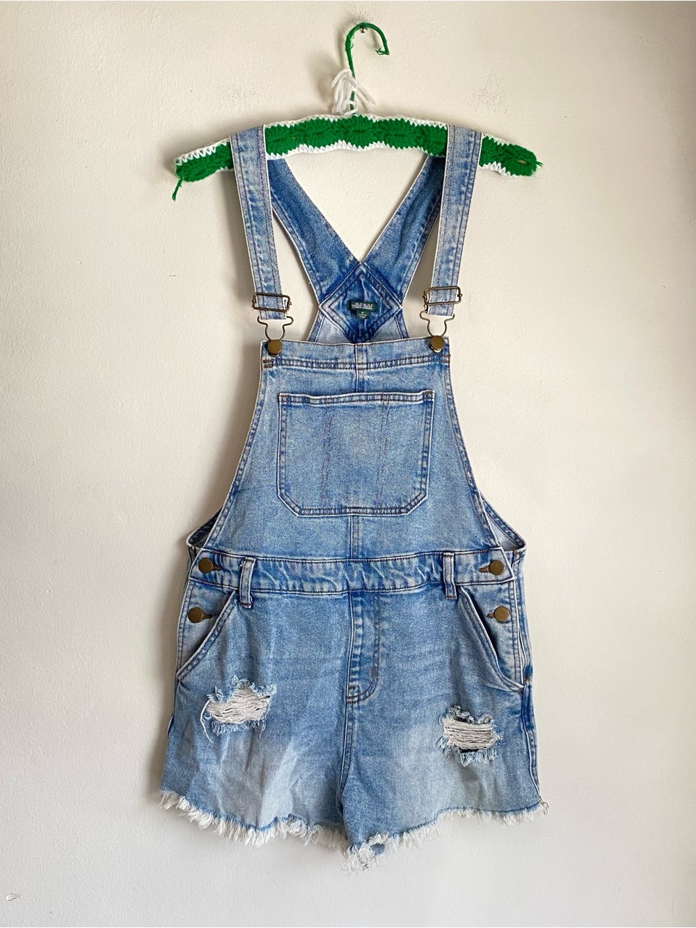 Distressed Denim Shortalls